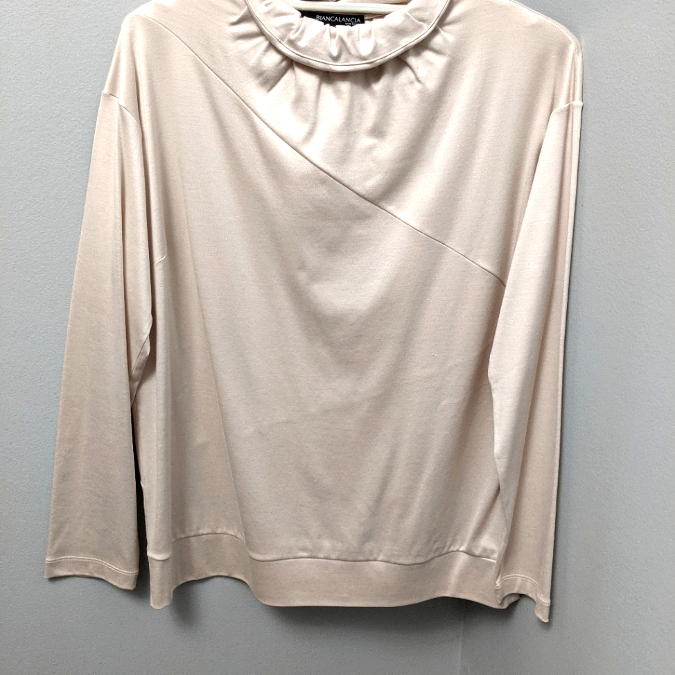 Bianca Lancia Top With Pleated Neckline. Made In Italy. Excellent Condition.